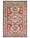3x4 Red Kuba Afghan Hand Knotted Wool Area Rug